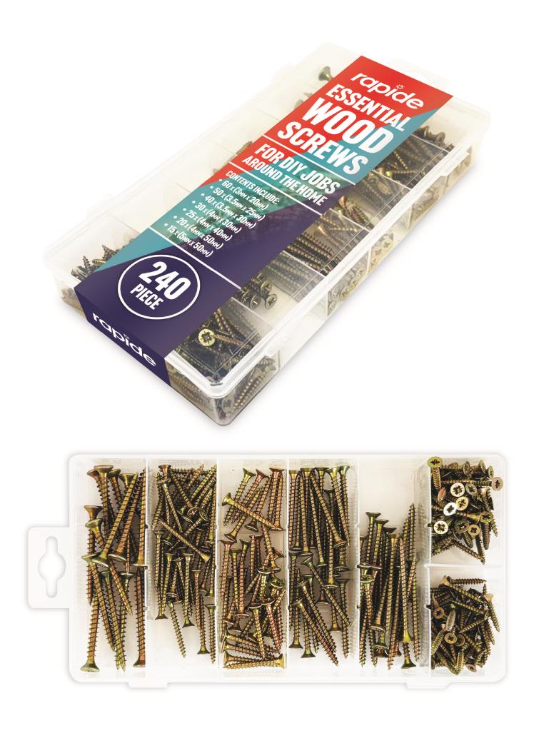 Rapide Essential Wood Screws Kit 240PC