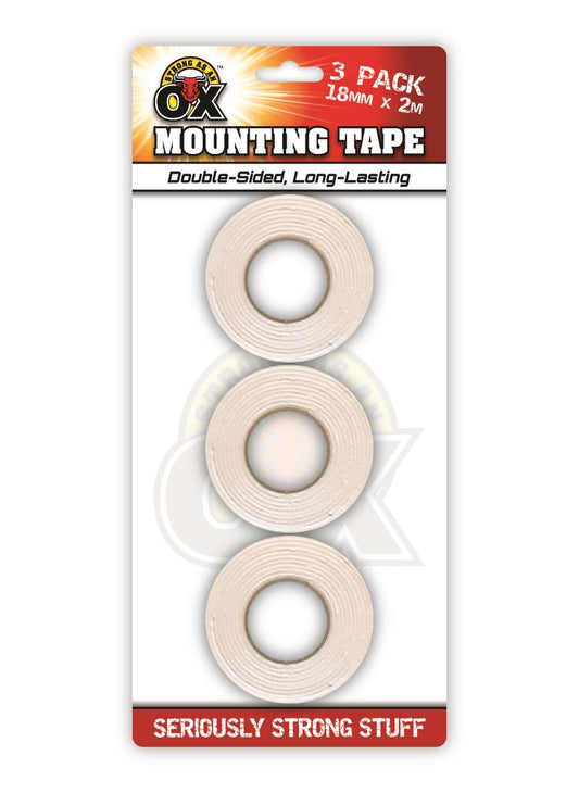 SAAO Foam Mounting Tape 18MM X 2M 3Pk